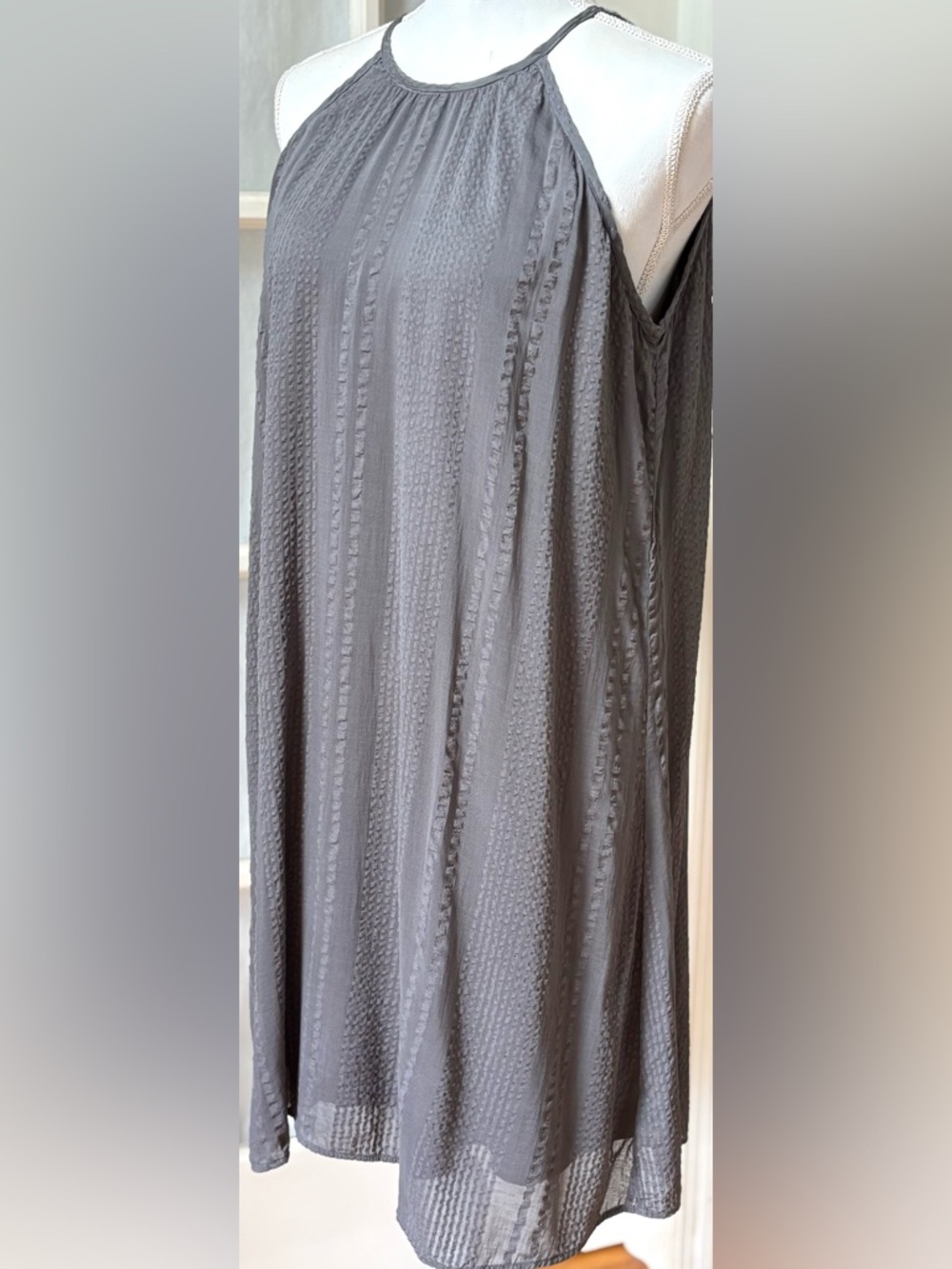 Cloth & Stone Anthropologie Gray Tencel Swing Halter Dress